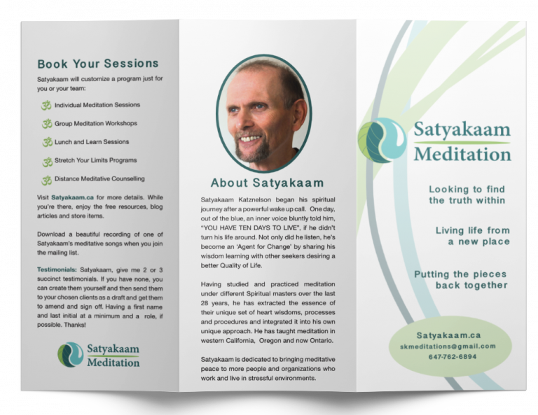 Outer spread of tri-fold brochure